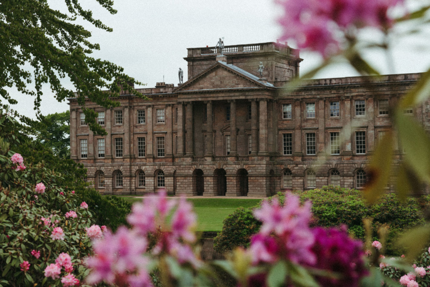 Outside view of the mansion at Lyme Park Estate.