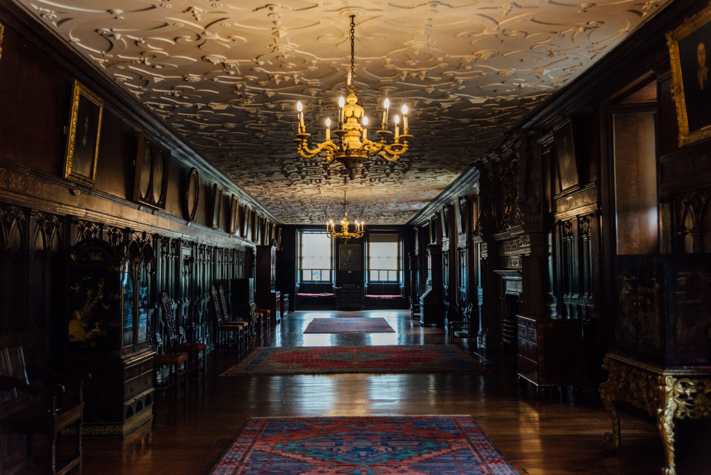 Inside hall of Lyme Park Estate Mansion