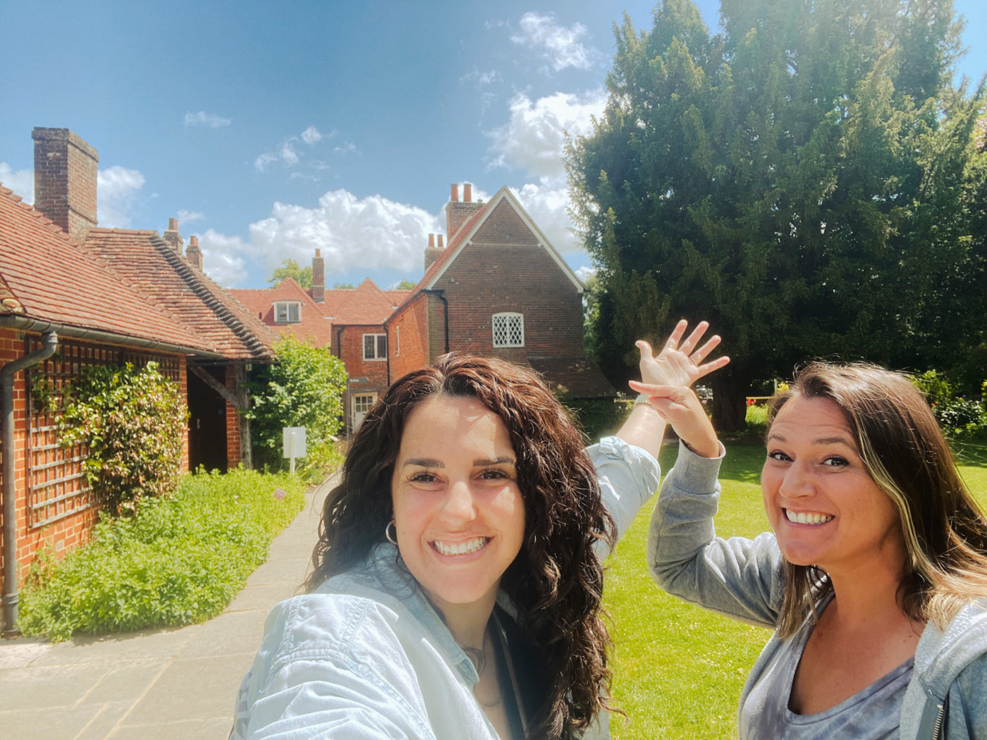 two friends outside of Jane Austen's home 